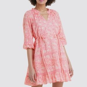 Draper James Kellie Babydoll Dress in Pink Paisley